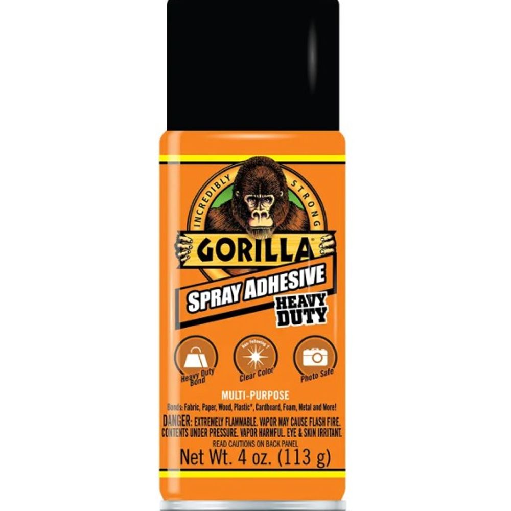 Gorilla Glue, Heavy Duty Clear Spray Adhesive, 4 oz
