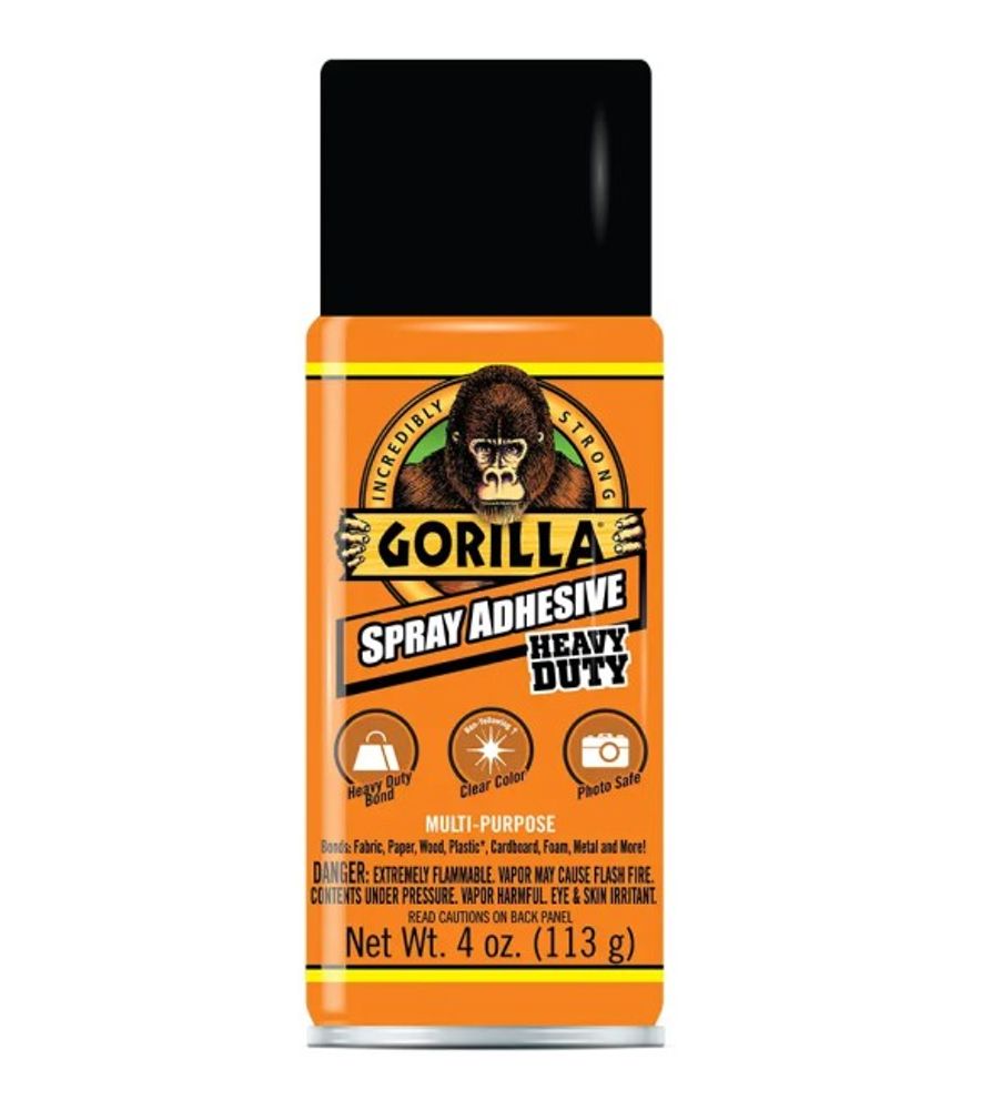 Gorilla Glue, Heavy Duty Clear Spray Adhesive, 4 oz