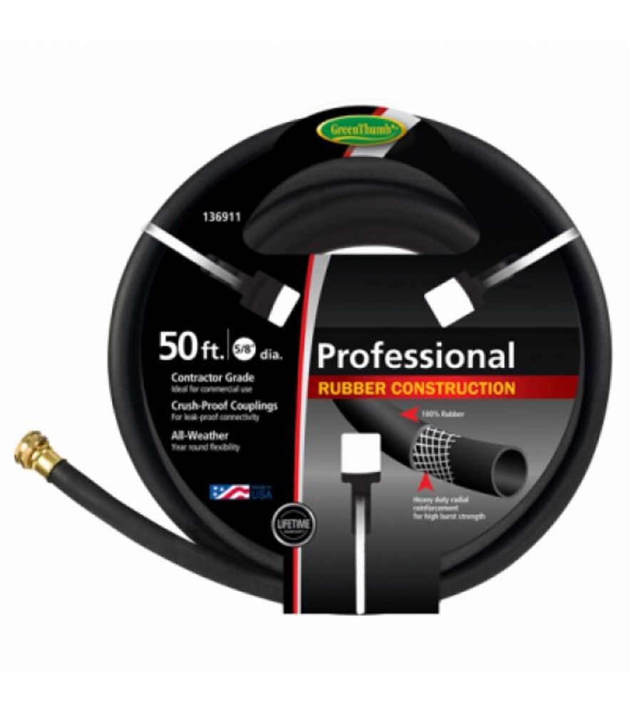 Rubber Garden Hose, 5/8" x 50'