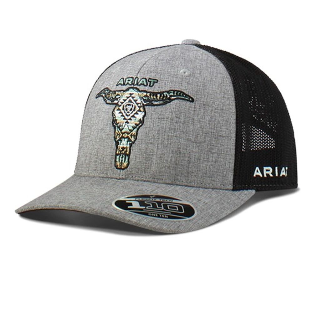 Ariat, Men's Silver Southwest Embroidered Skull Cap