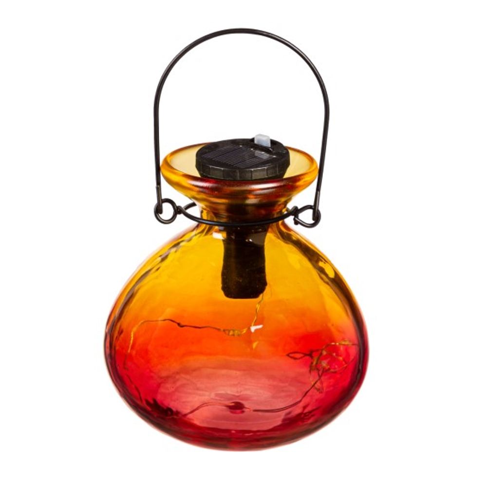 Evergreen, 5" Assorted Ombre Glass Solar Lanterns