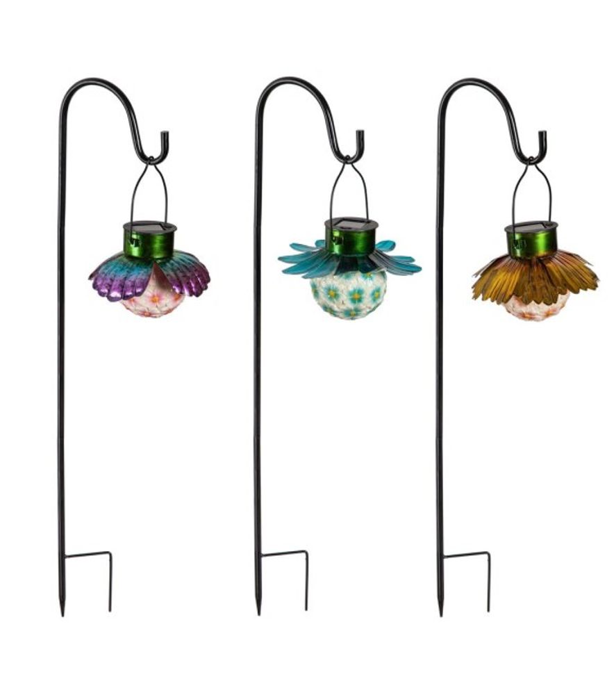 Evergreen, Assorted Solar Floral Lantern Stake