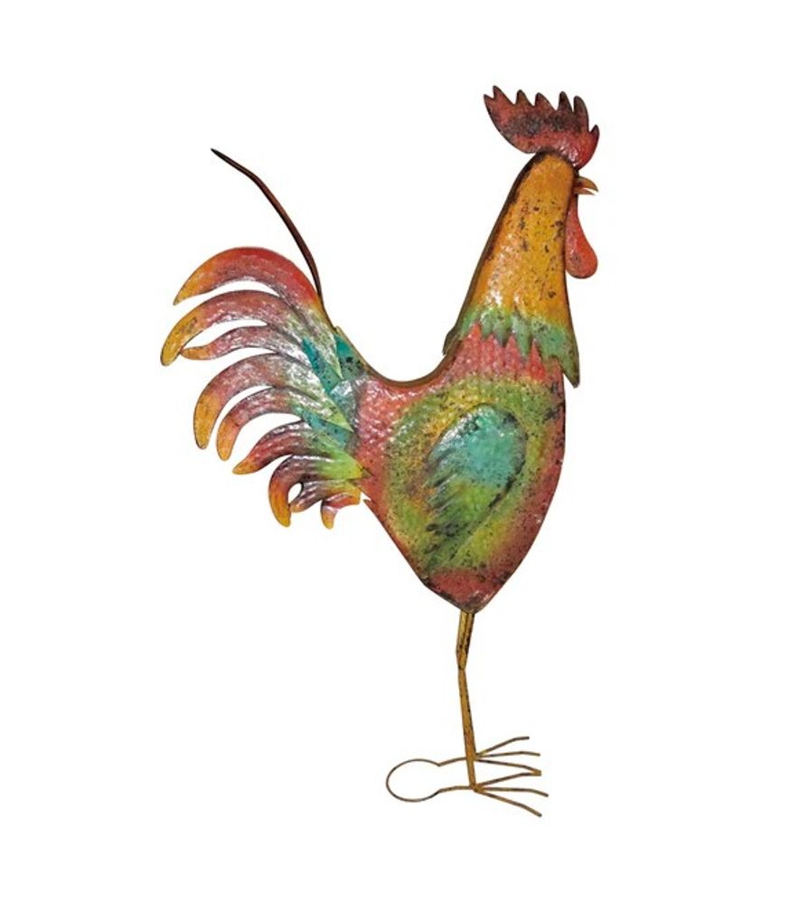 Backyard Expressions, 63" Metal Rooster Decorative Garden Statue