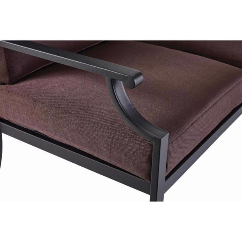 Living Accents, Wilshire Brown & Black Steel Deep Seating Sectional, 4 pc