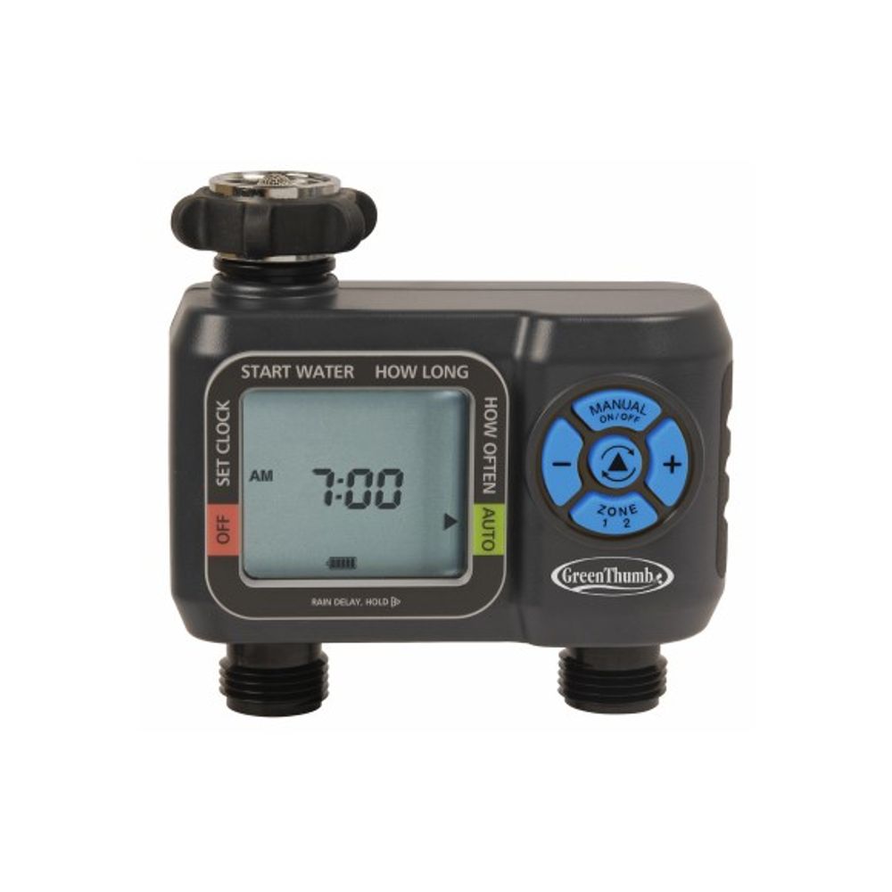 Green Thumb, 2 Zone Watering Timer, Large Screen   