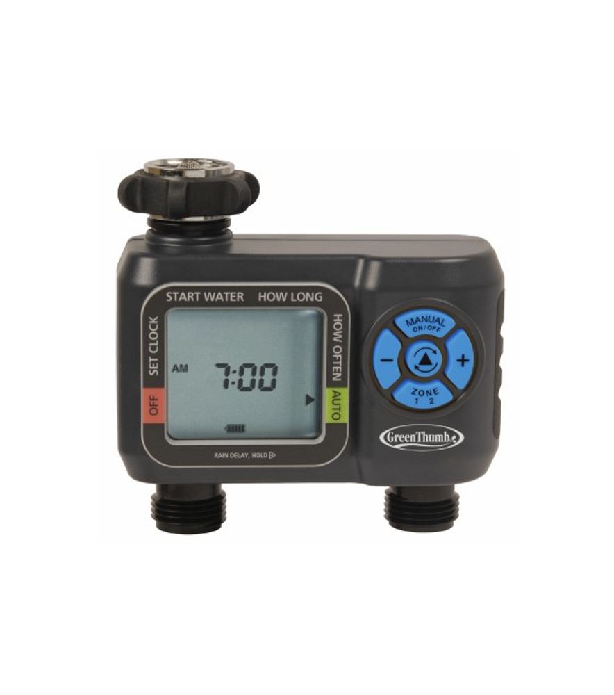 Green Thumb, 2 Zone Watering Timer, Large Screen