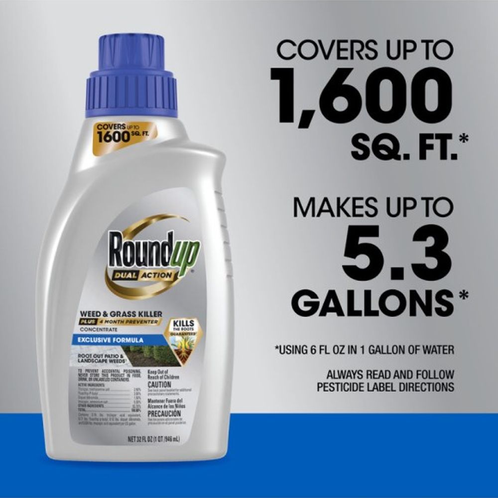 Roundup, Weed & Grass Killer, 32oz Concentrate
