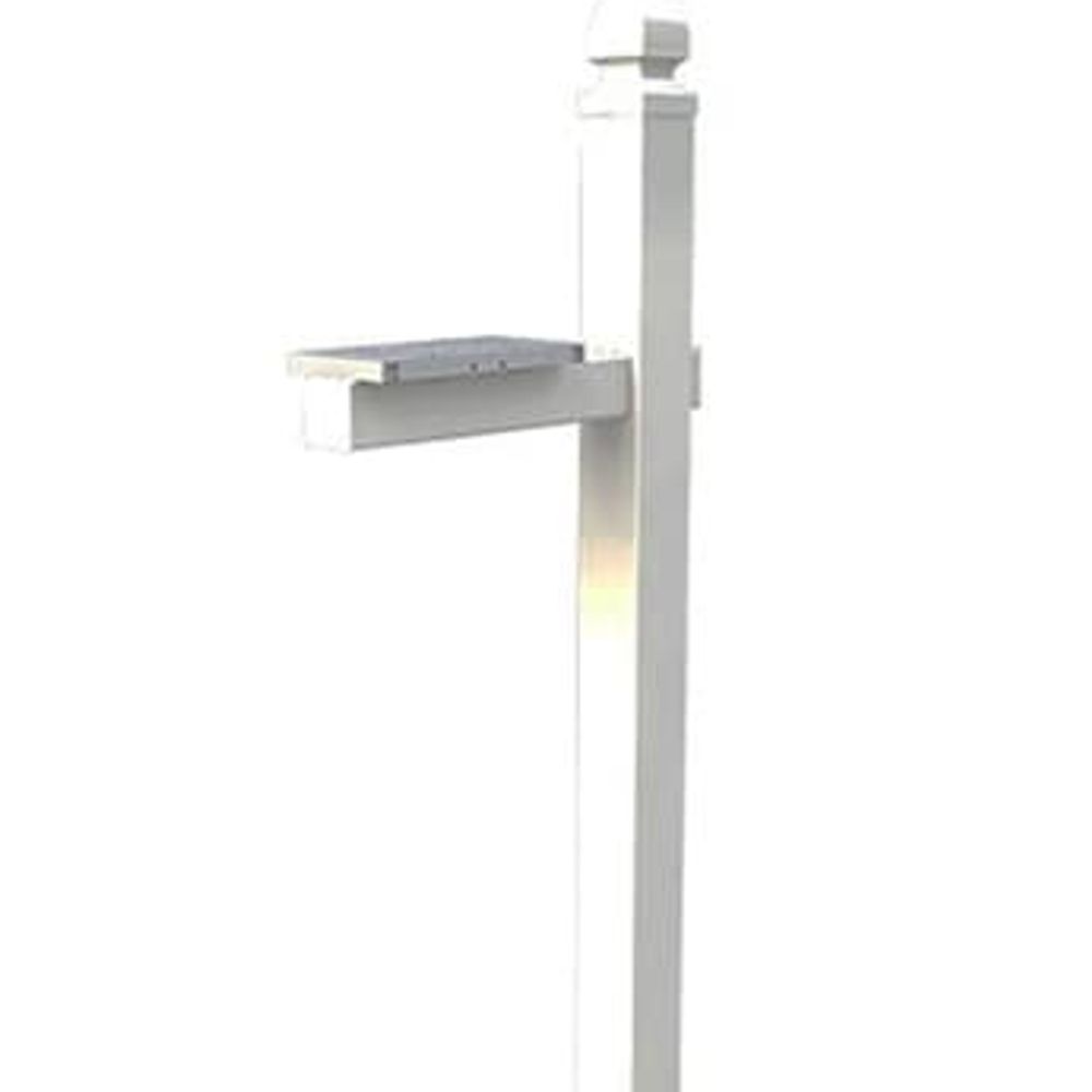 Whitley Mailbox Post, Cross-Arm, White PVC, Dual Mount, Fits 4 in. X 4 in. Post