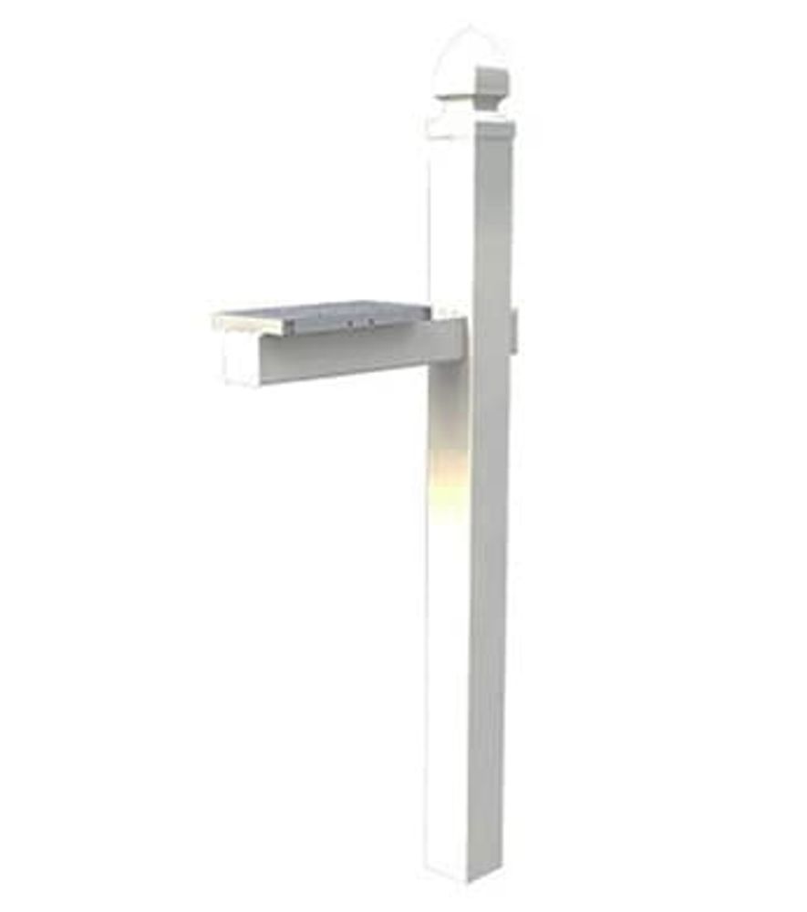 Whitley Mailbox Post, Cross-Arm, White PVC, Dual Mount, Fits 4 in. X 4 in. Post