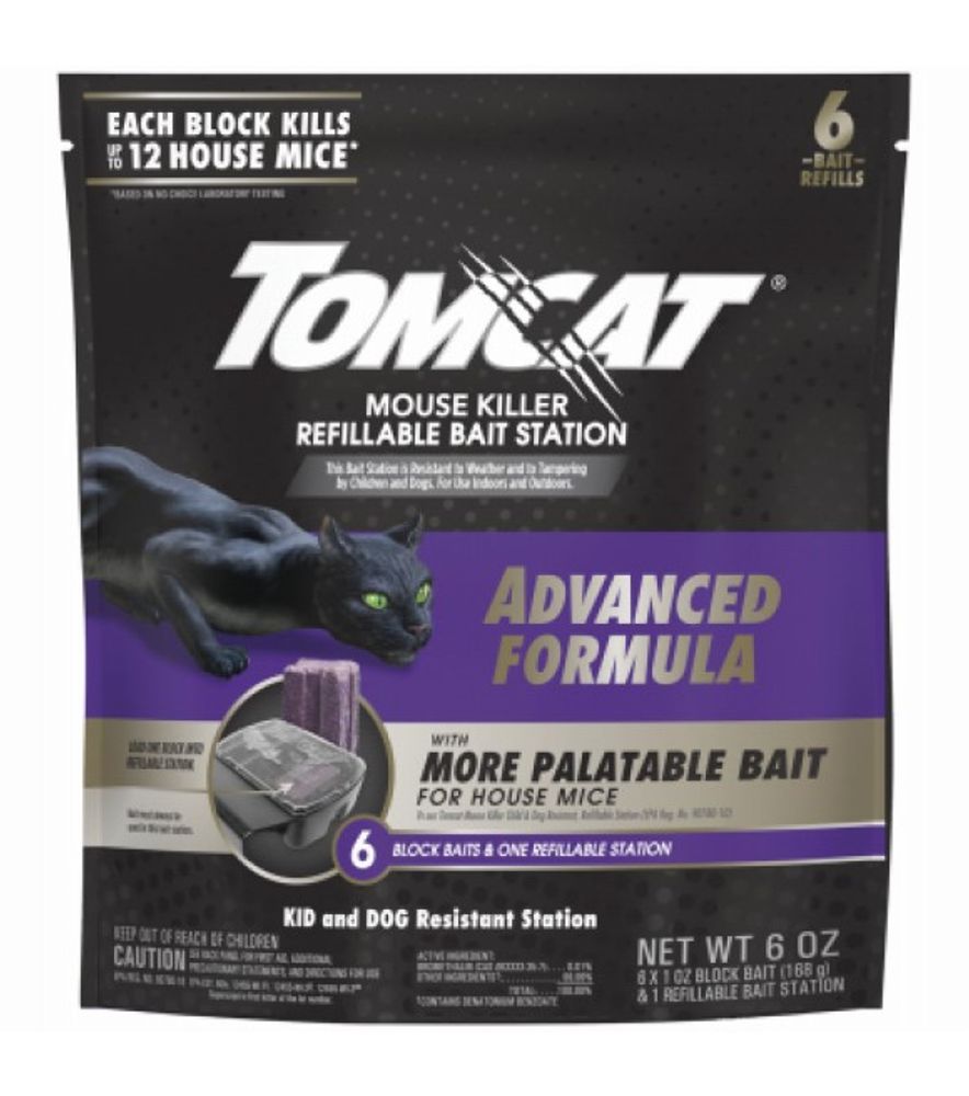 Tomcat, Advanced Formula Refillable Mouse Bait, 6 pk