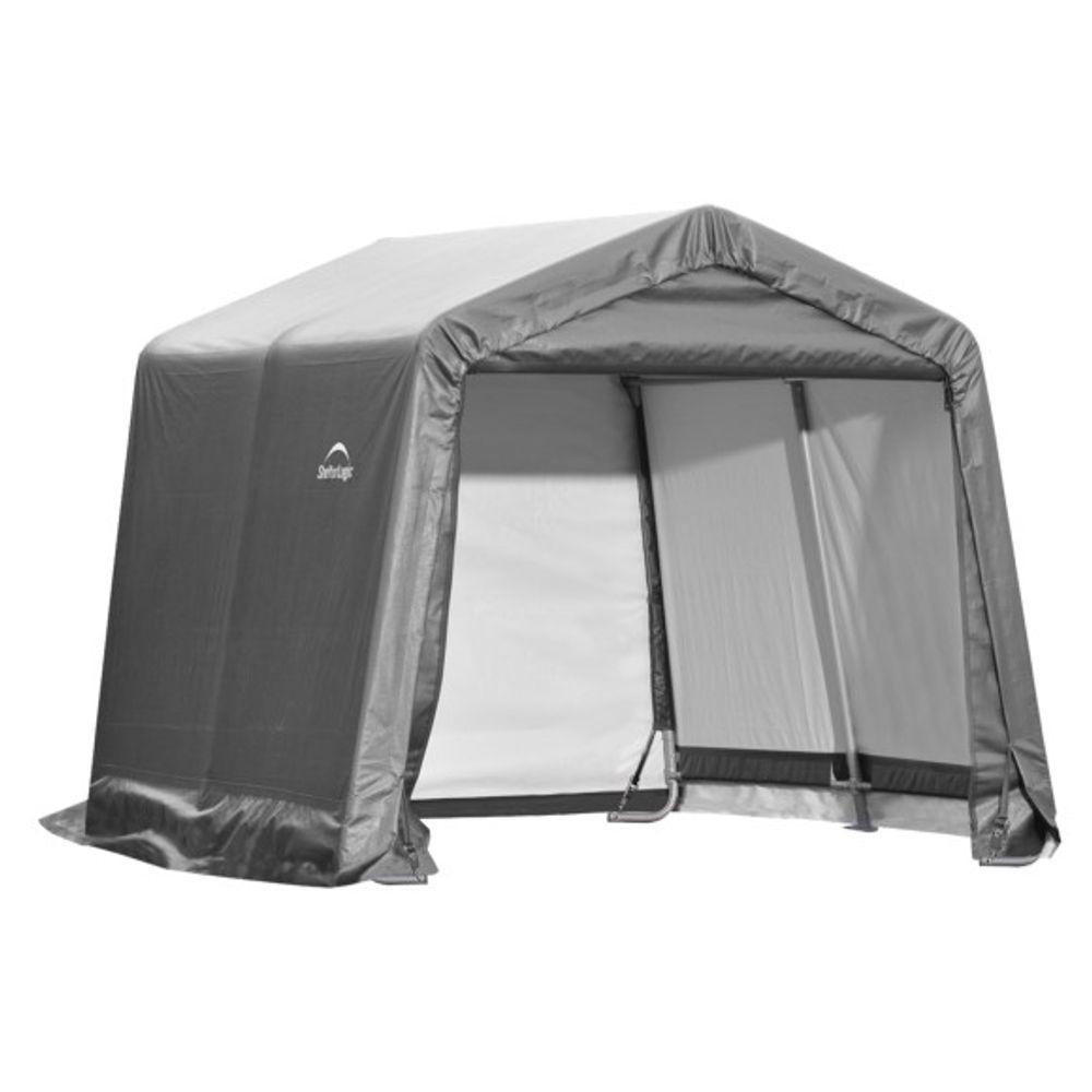 ShelterLogic, Gray Shed-in-a-Box Peak Storage Shed, 10' x 10' x 8'