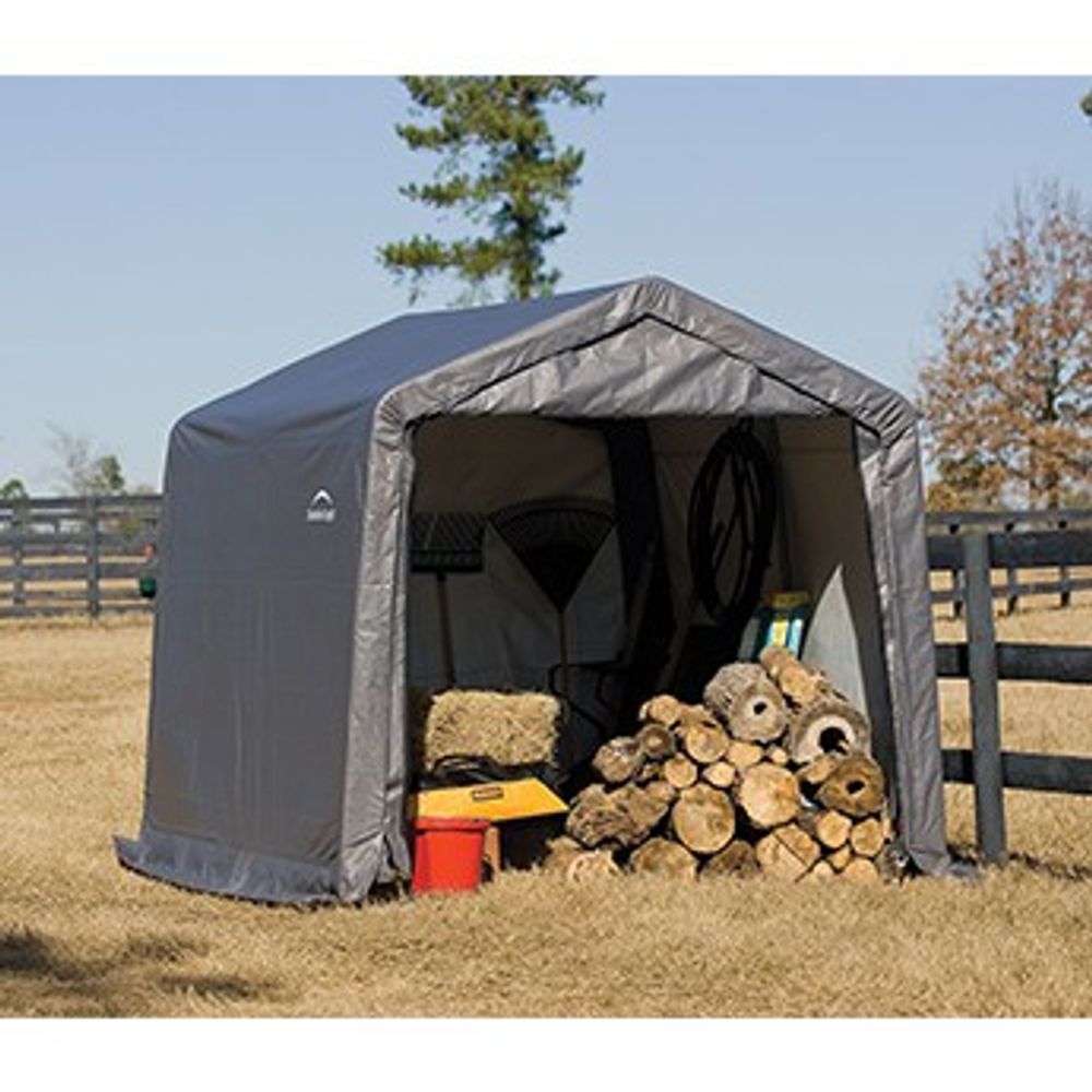 ShelterLogic, Gray Shed-in-a-Box Peak Storage Shed, 10' x 10' x 8'