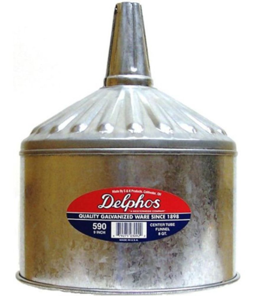 Delphos, Galvanized Oil Funnel, 8 qt