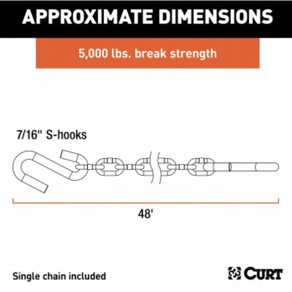 Curt, Trailer Safety Chain, 5,000 lbs