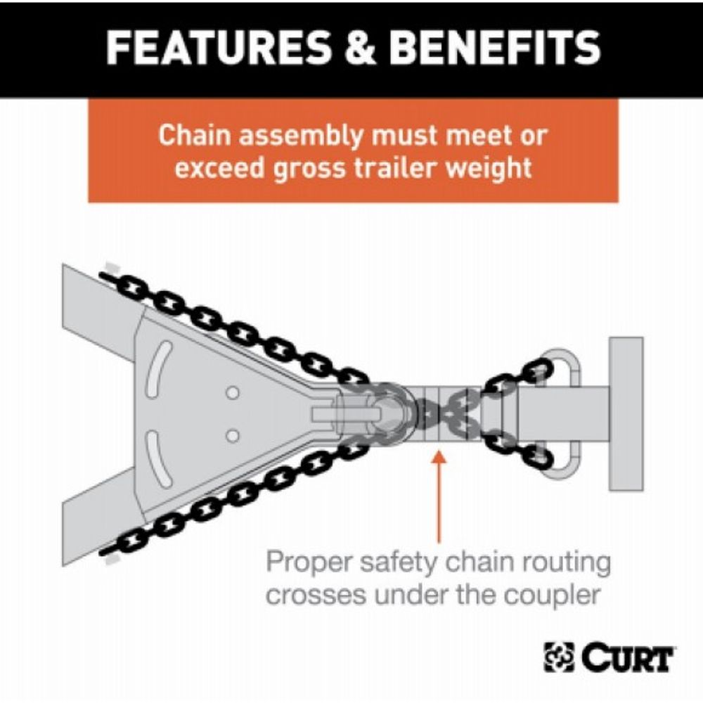 Curt, Trailer Safety Chain, 5,000 lbs
