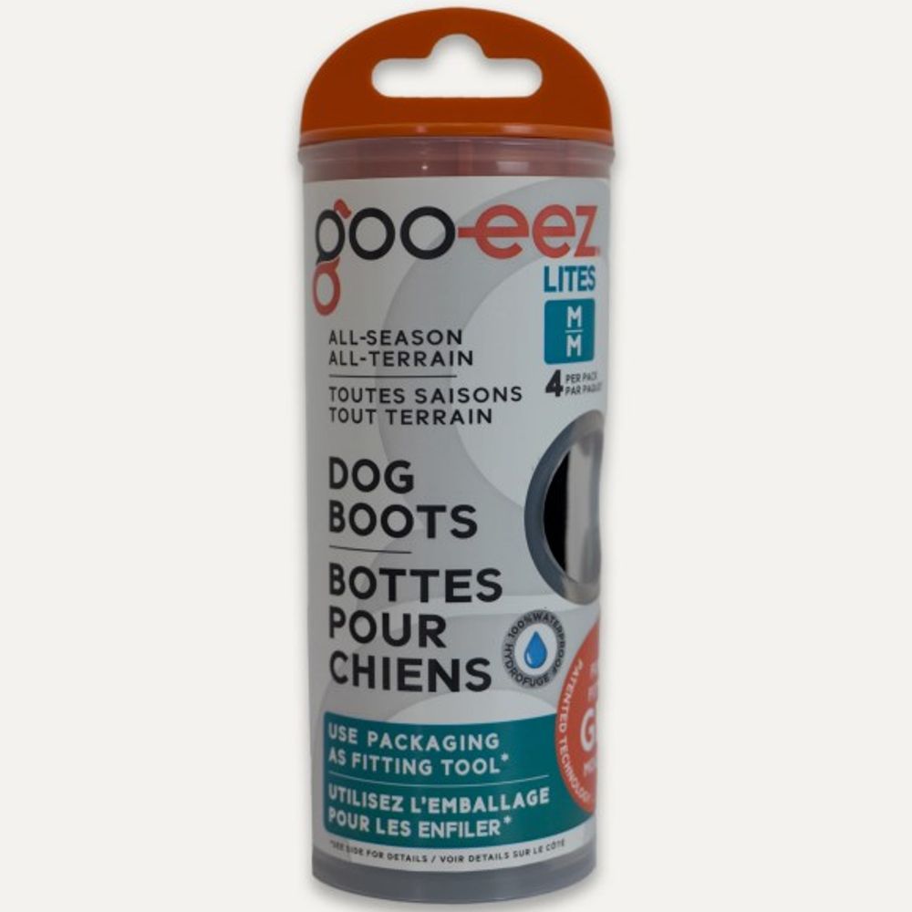 goo-eez, Black LITES Dog Booties, 4 pk