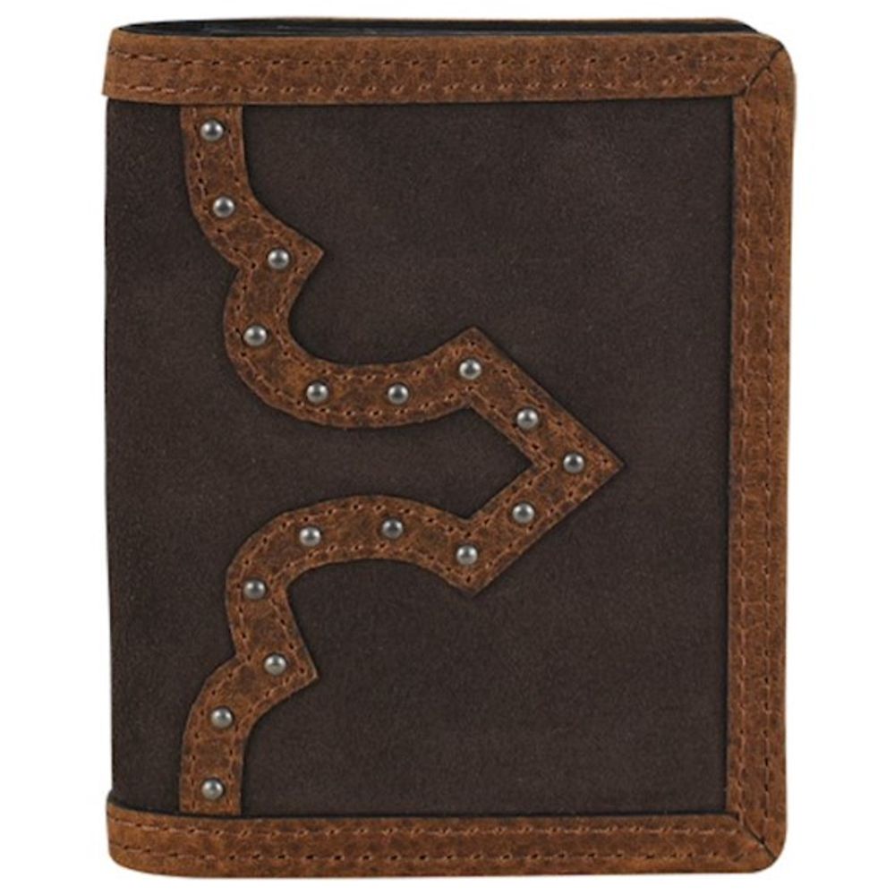 Justin, Men's Dark Brown Genuine Suede Slim Bifold Wallet