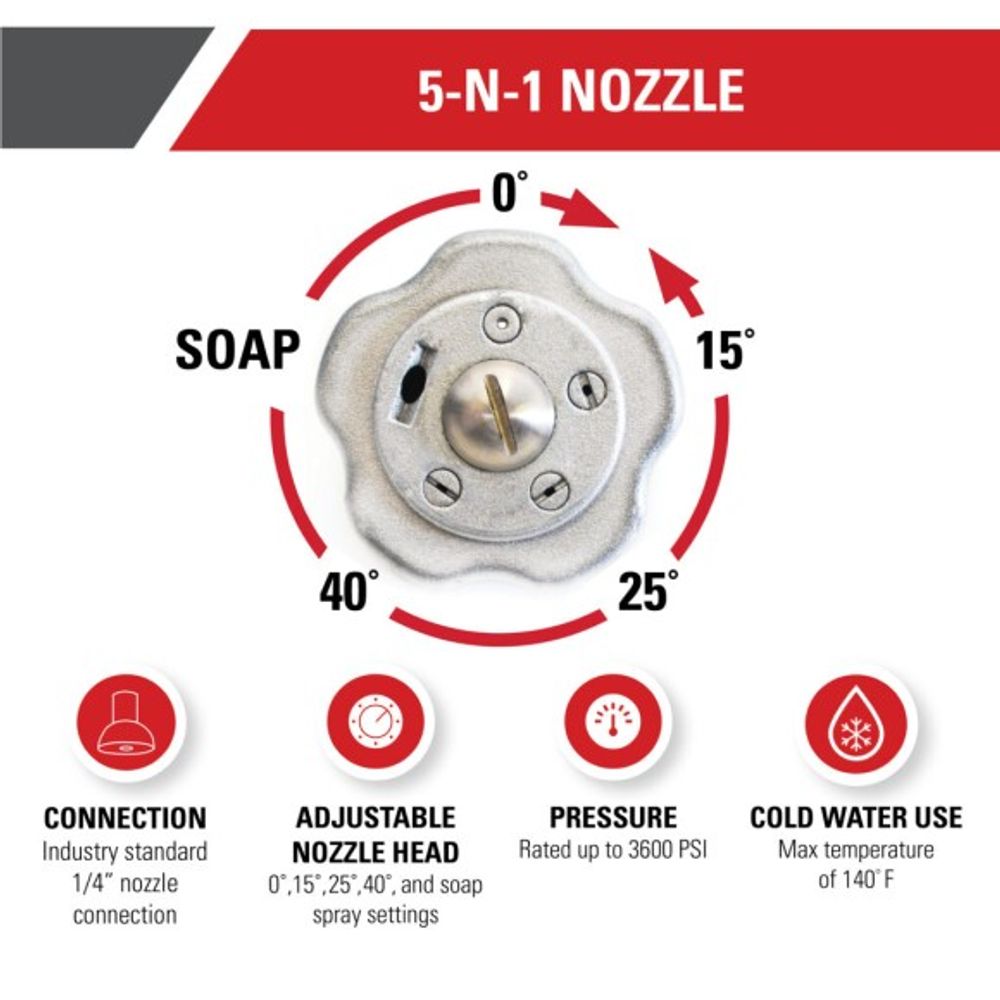 SIMPSON, Universal 5-in-1 Nozzle, 80142