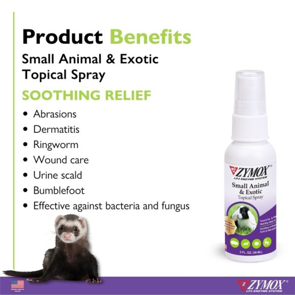ZYMOX, Small Animal & Exotic Topical Spray, 2 oz