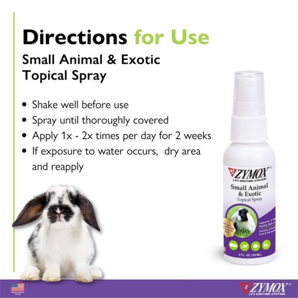 ZYMOX, Small Animal & Exotic Topical Spray, 2 oz