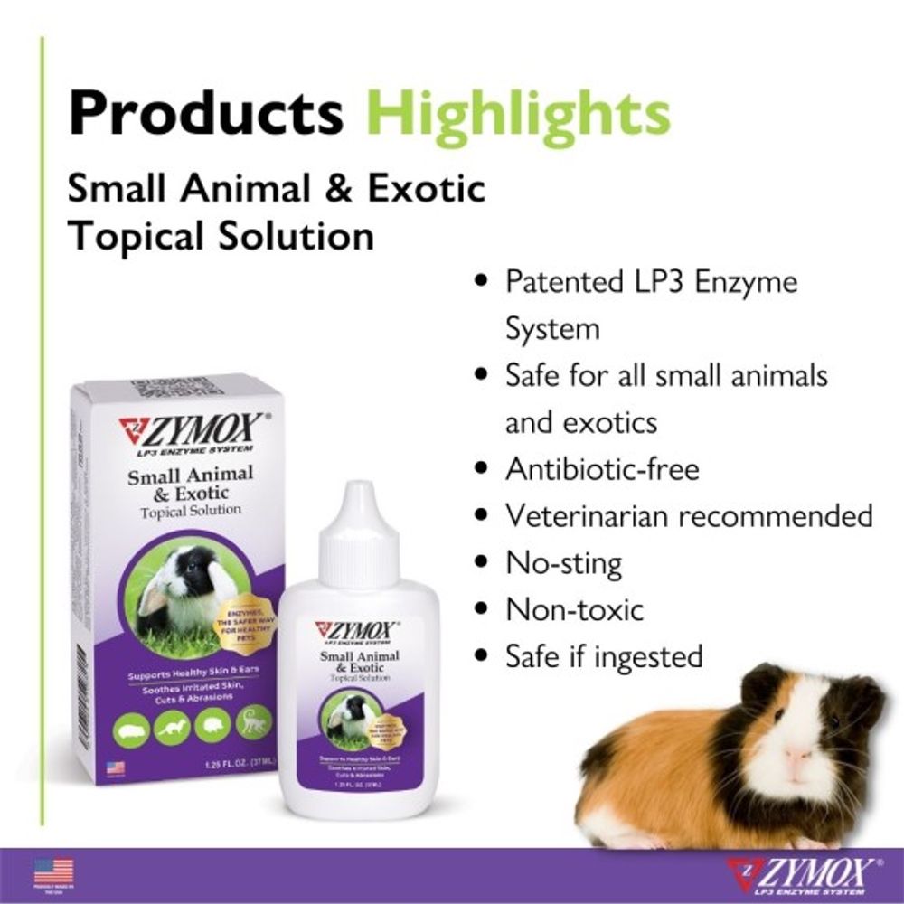 ZYMOX, Small Animal & Exotic Topical Solution, 1.25 oz