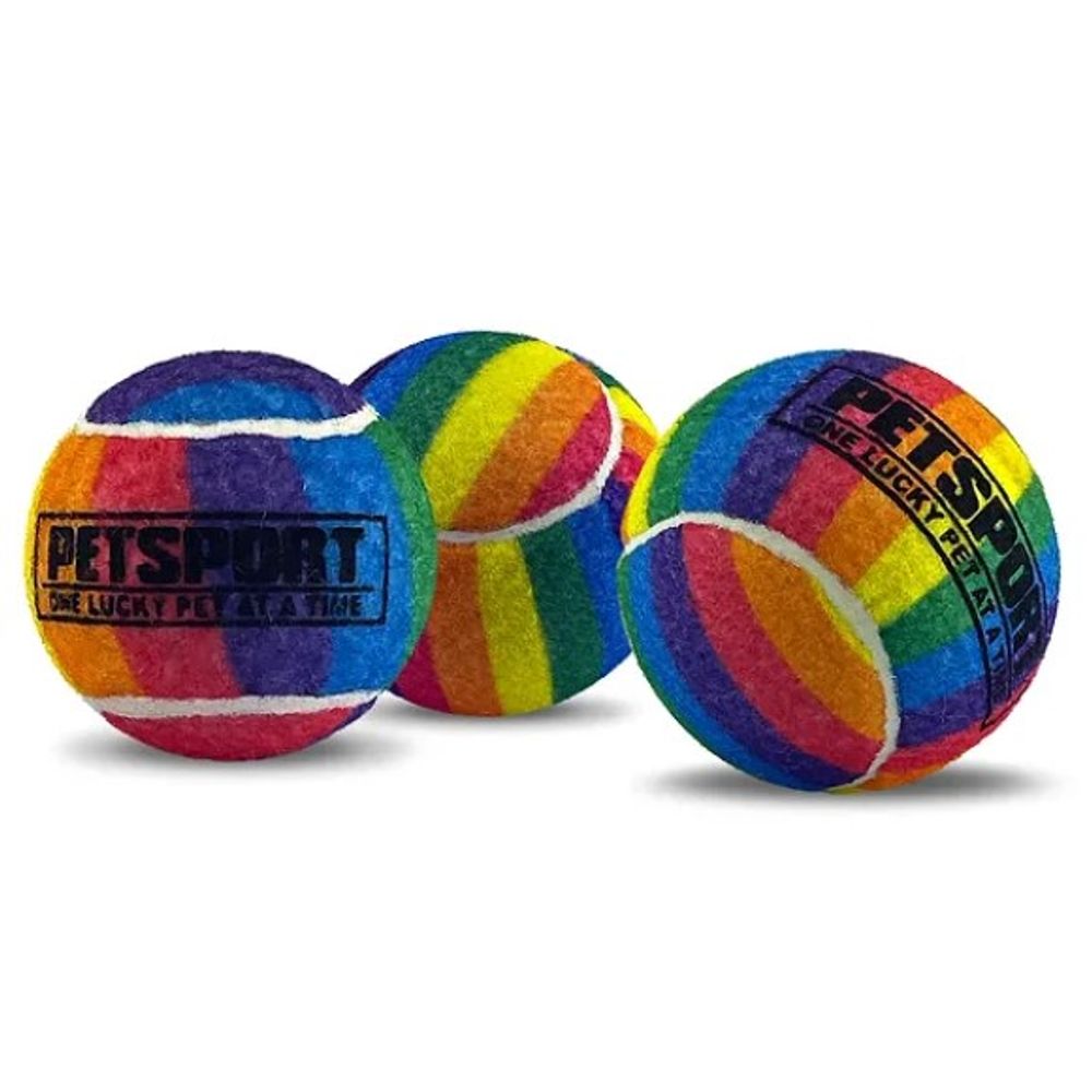 PETSPORT, 1.8" Rainbow Squeak Ball, 3 pk