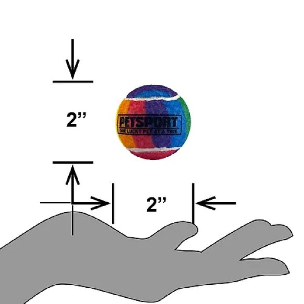 PETSPORT, 1.8" Rainbow Squeak Ball, 3 pk