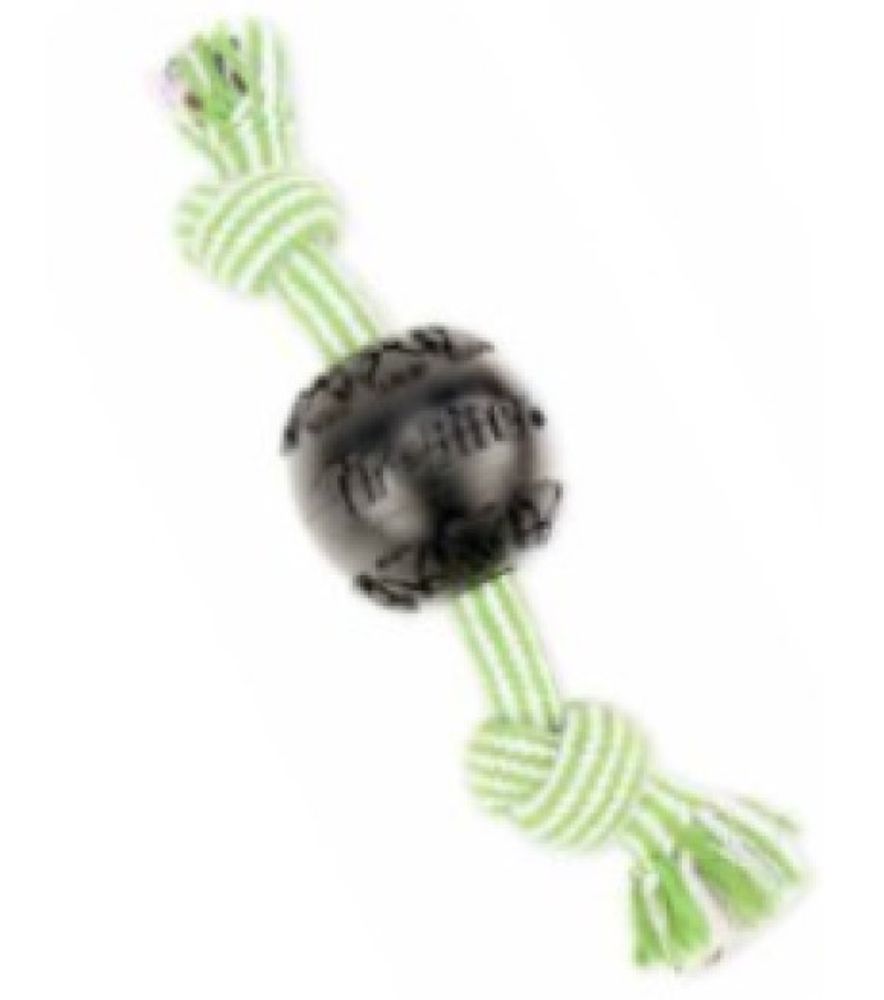 Mammoth, 12" Assorted TireBiter 3" Ball with Treat Station with Extra 2 Knot Bone