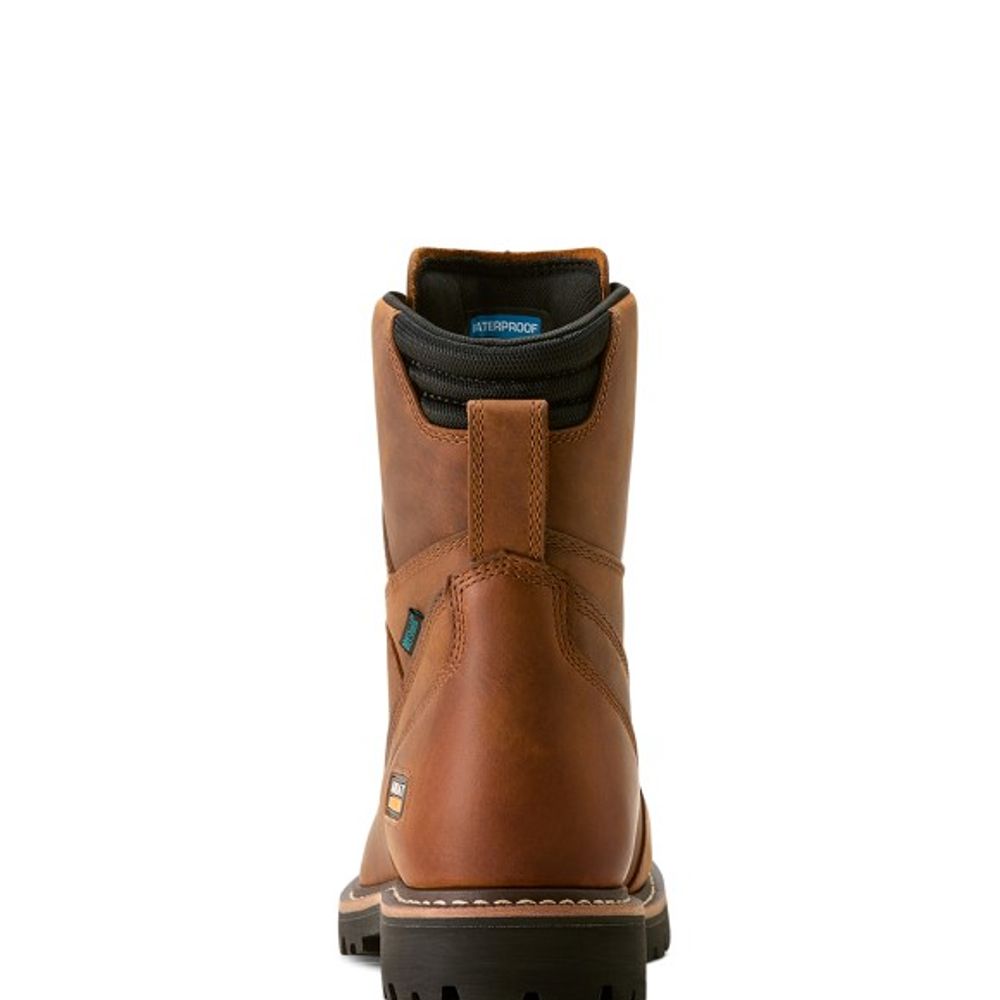 Ariat, Men's Copper Brown Longview Shock Shield 8" Waterproof Work Boot