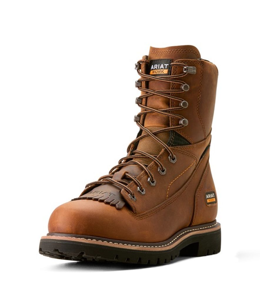 Ariat, Men's Copper Brown Longview Shock Shield 8" Waterproof Work Boot