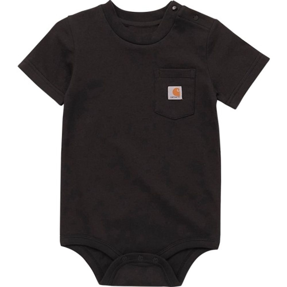 Carhartt, Kids' Infant Black Short Sleeve Pocket Bodysuit