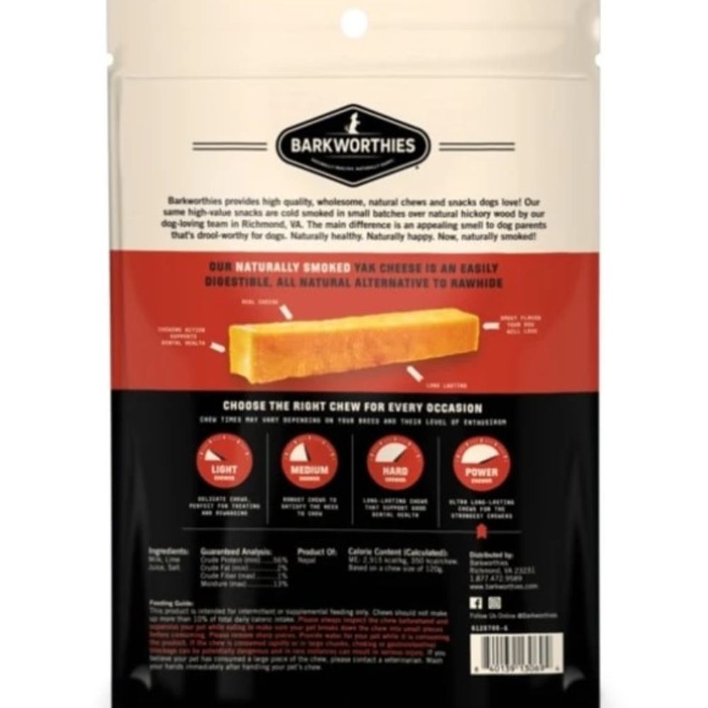 Barkworthies, Naturally Smoked Yak Cheese, 2 pk