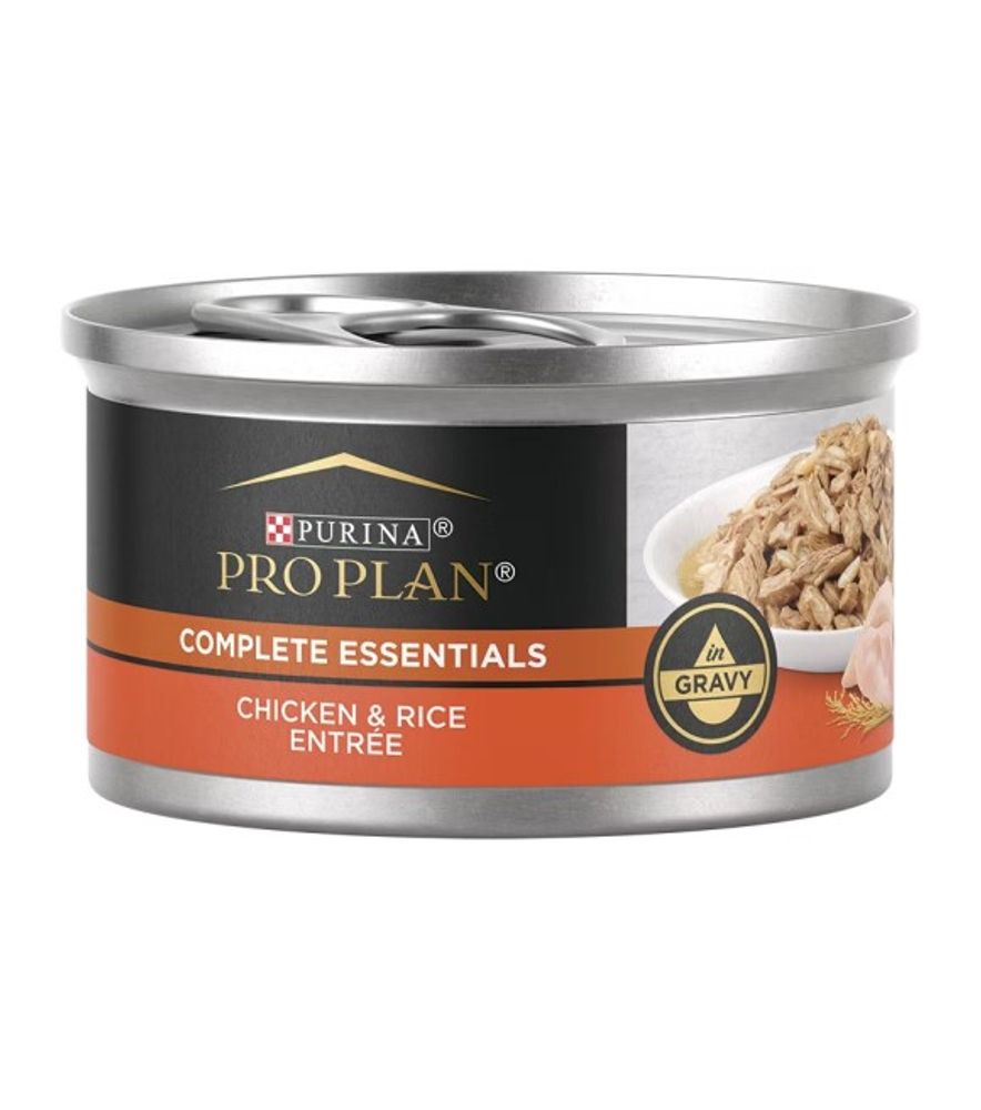 Purina Pro Plan, Complete Essentials Chicken & Rice Entrée in Gravy Wet Cat Food, 3 oz