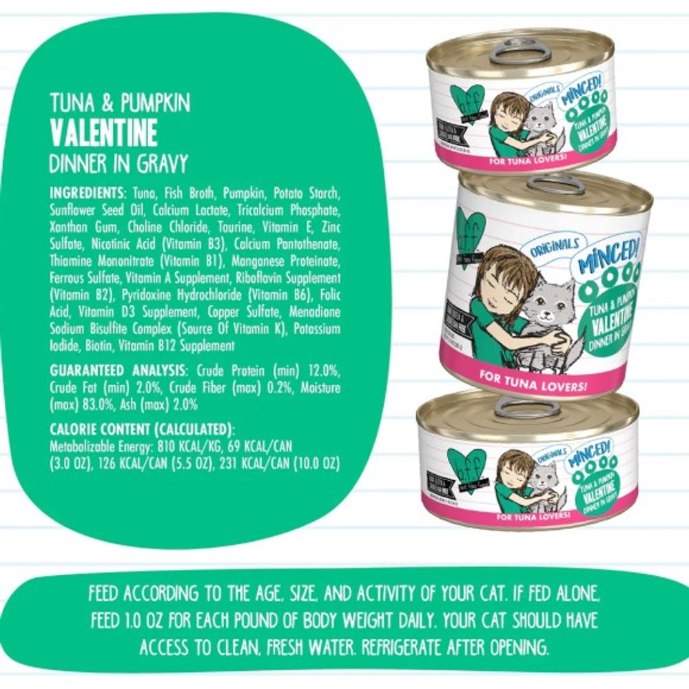 BFF, Tuna & Pumpkin Valentine Cat Food, 5.5 oz