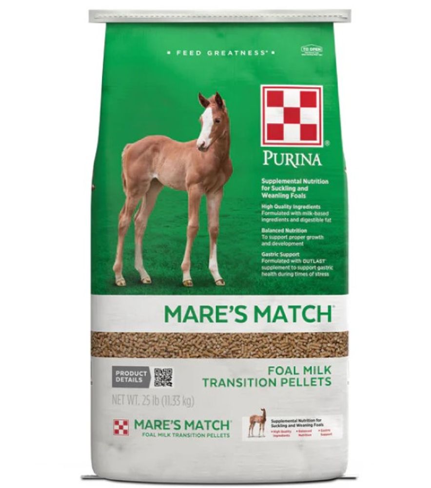 Purina, Mare's Match Foal Milk Transition Pellets, 25 lb