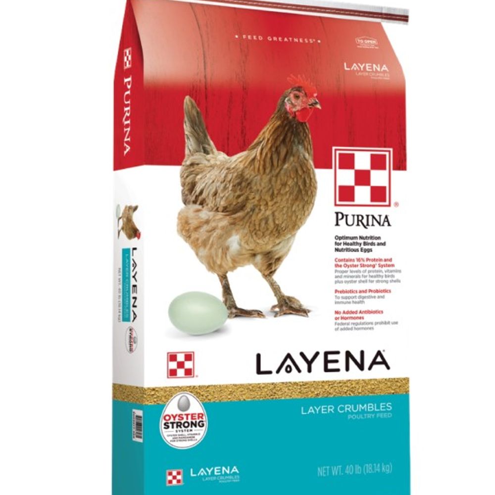 Purina, Layena Crumbles Premium Poultry Feed, 40 lb