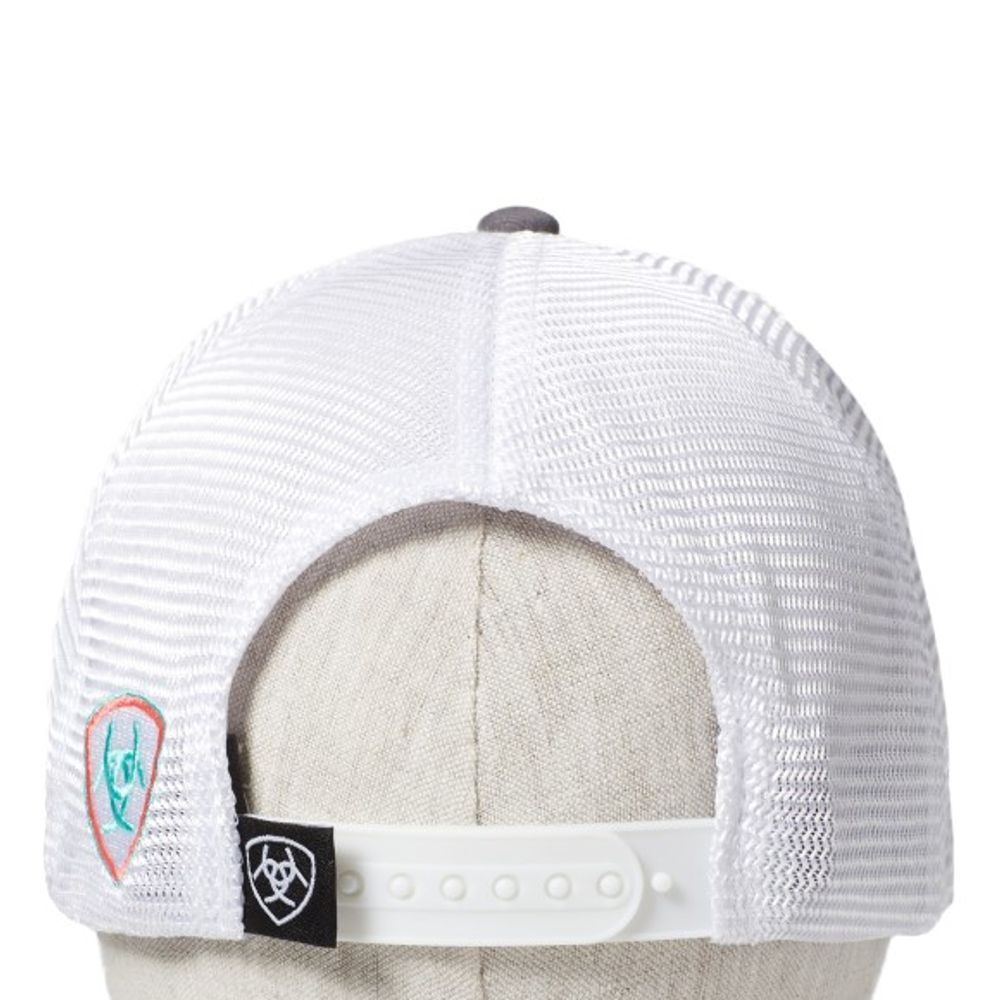 Ariat, Ladies Gray Aztec Logo Snapback Cap