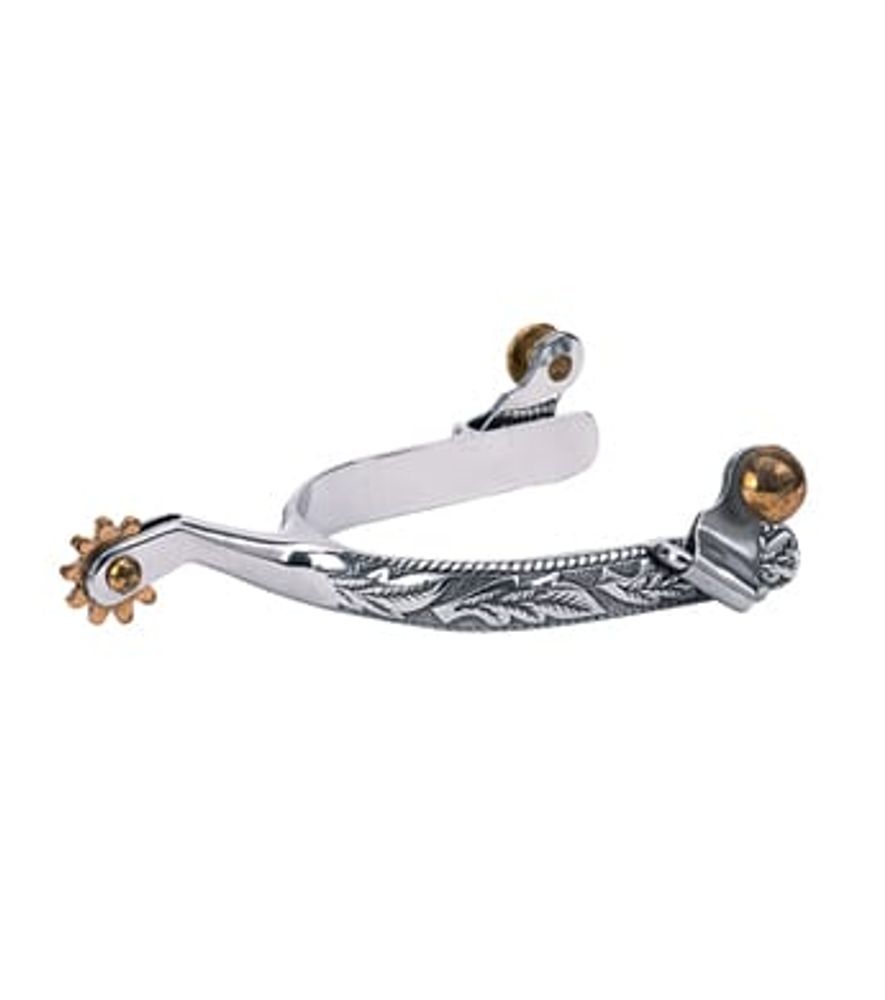 Weaver Leather Ladies' Roping Spurs with Engraved Leaves Band