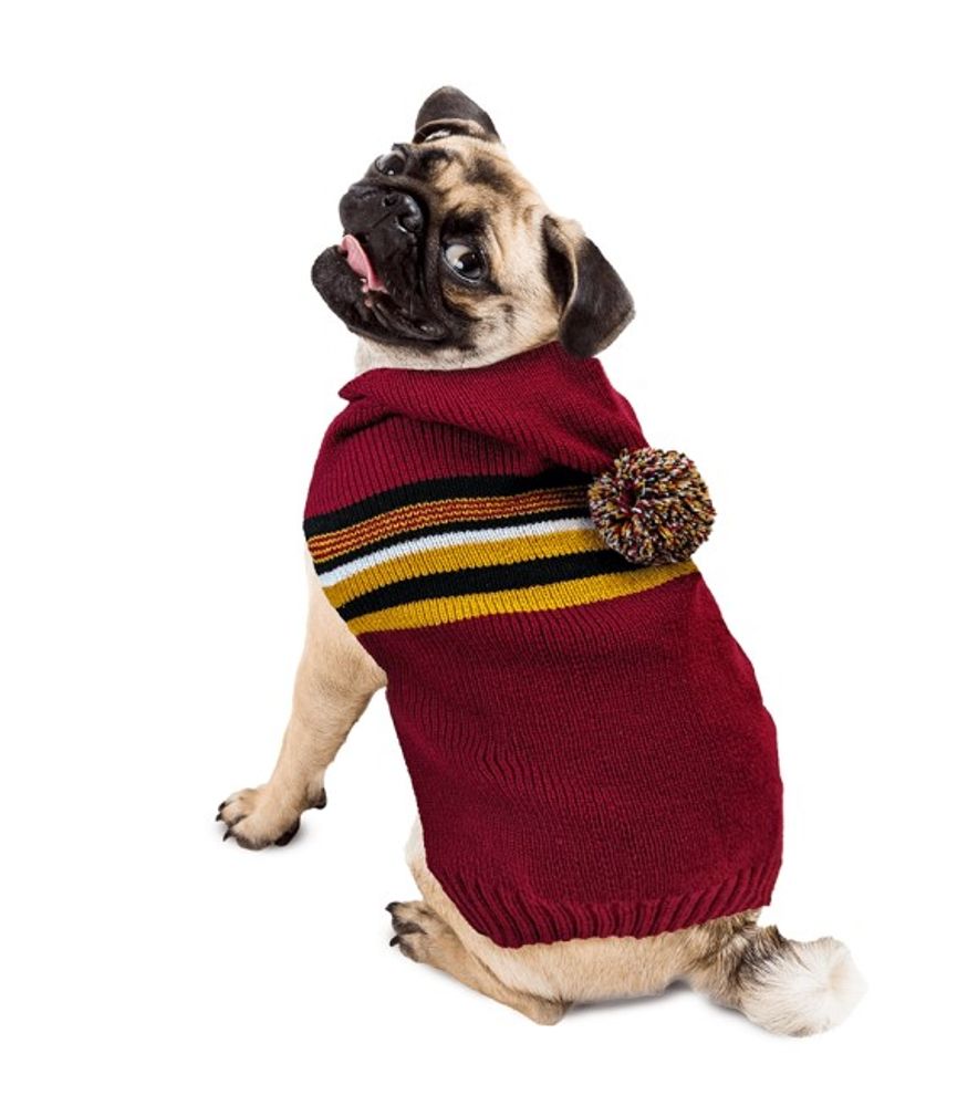Fashion Pet, Wine Hooded Pom Pom Sweater