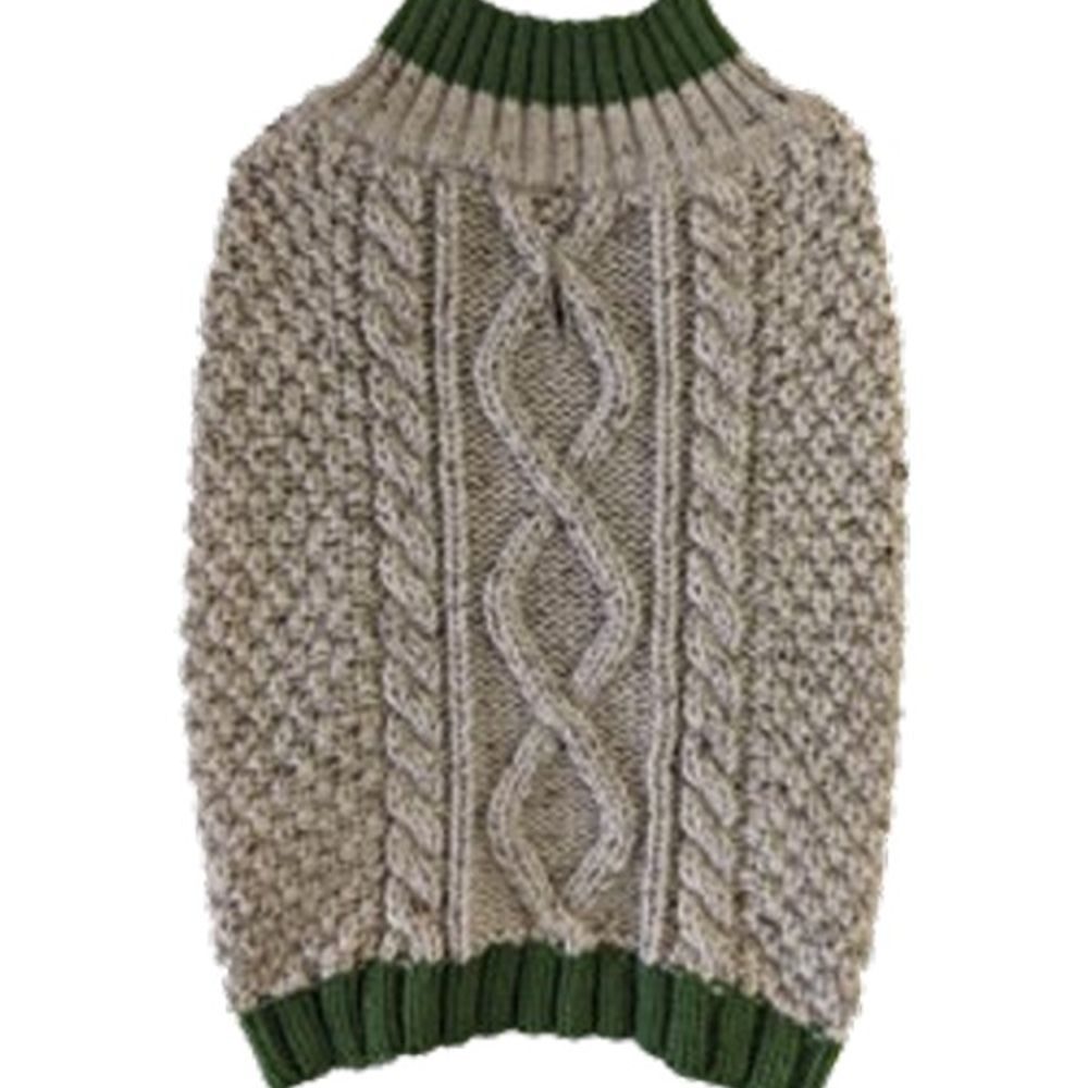 Fashion Pet, Taupe Alpine Cable Sweater