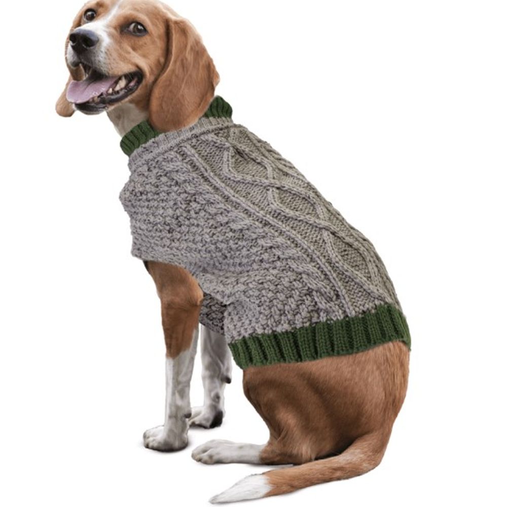 Fashion Pet, Taupe Alpine Cable Sweater