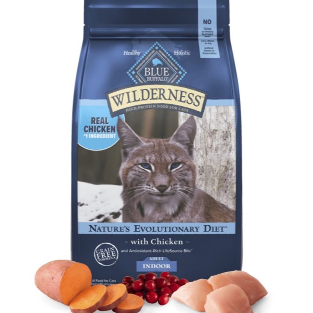 Blue Buffalo, Blue Wilderness Adult GF Indoor Chicken Cat Food, 5 lb 