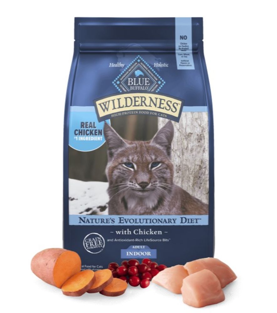 Blue Buffalo, Blue Wilderness Adult GF Indoor Chicken Cat Food, 5 lb