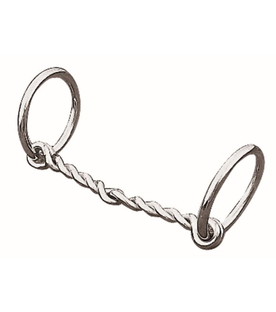 Weaver, 4-1/2" Single Twisted Wire Mouth Pony Ring Snaffle Bit