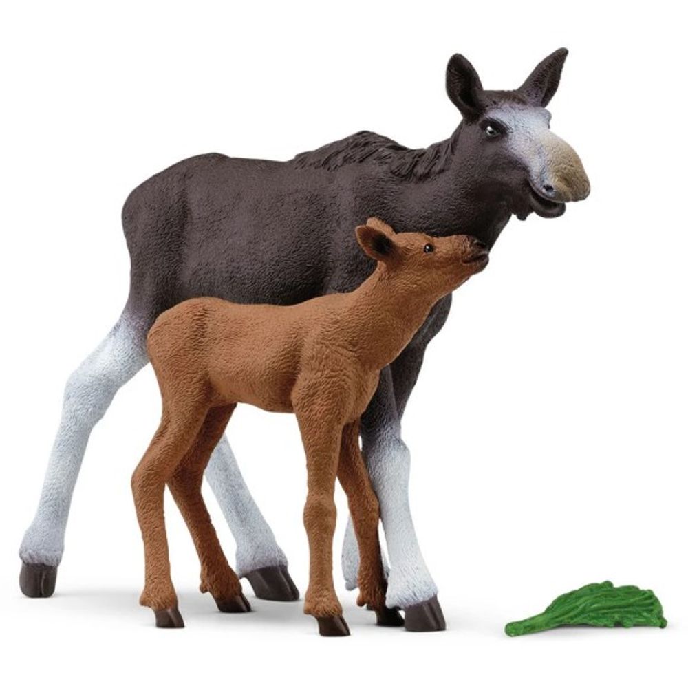Schleich, Moose Family Toy Figure Set, 3 pc