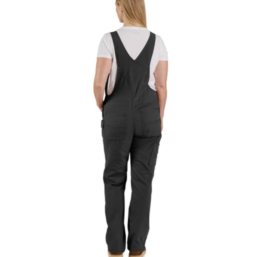Carhartt, Ladies' Black Rugged Flex Loose Fit Canvas Bib Overalls
