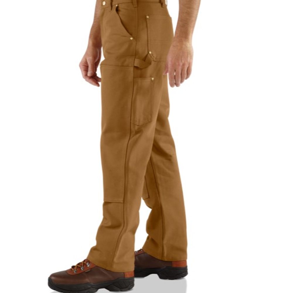 Carhartt, Men's Carhartt Brown Loose Fit Firm Duck Double-Front Utility Work Pants, 106679-BRN