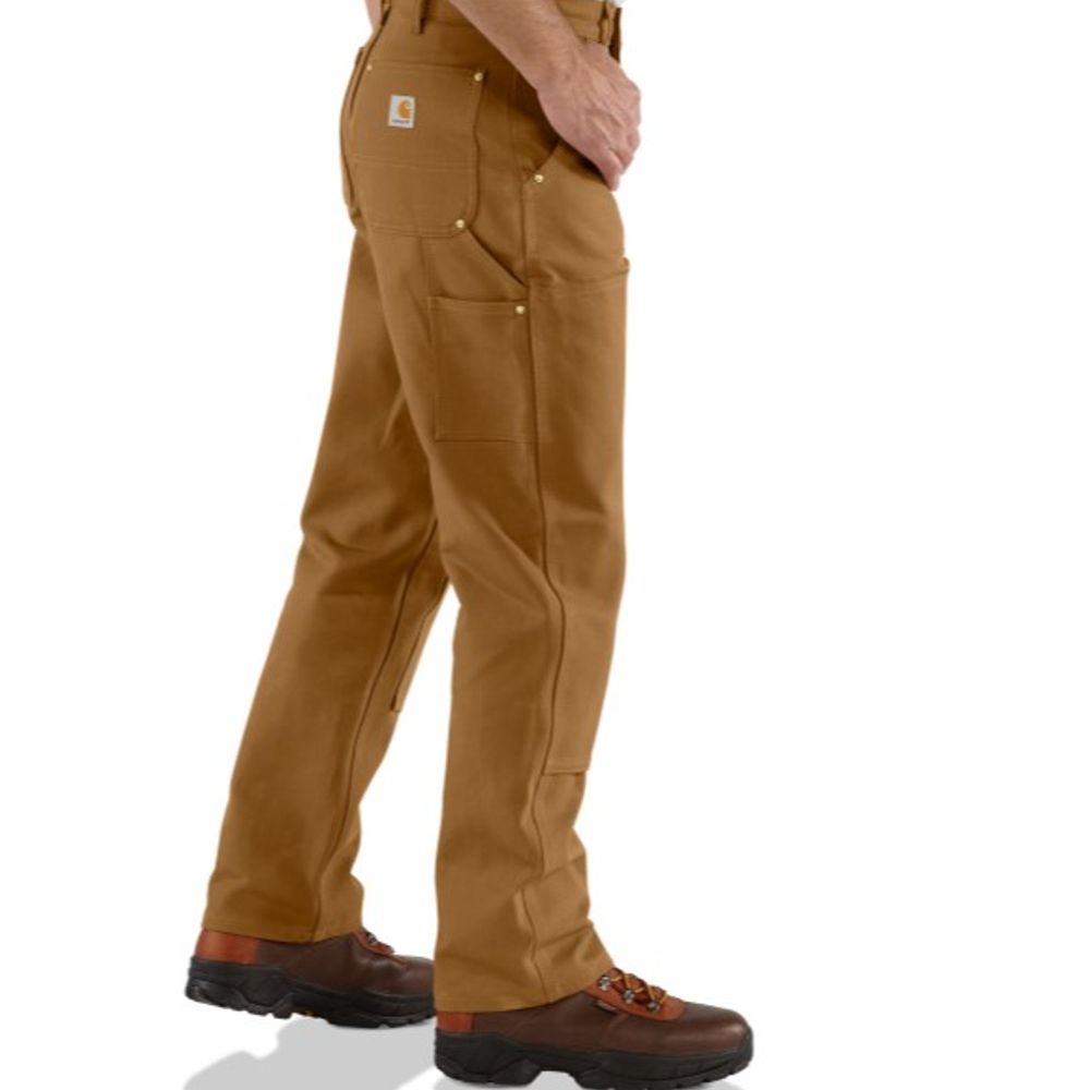 Carhartt, Men's Carhartt Brown Loose Fit Firm Duck Double-Front Utility Work Pants, 106679-BRN