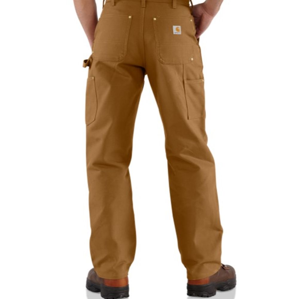 Carhartt, Men's Carhartt Brown Loose Fit Firm Duck Double-Front Utility Work Pants, 106679-BRN