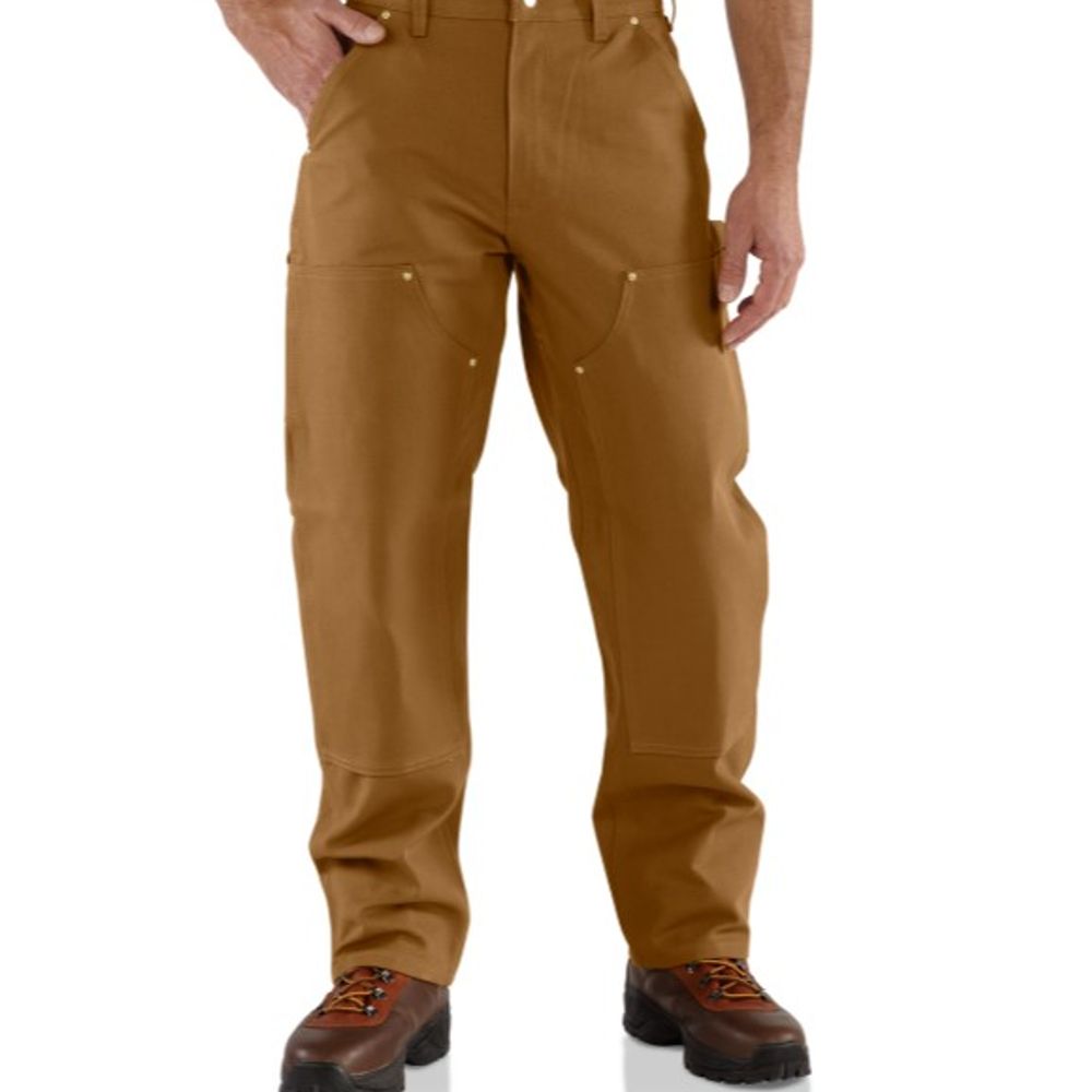 Carhartt, Men's Carhartt Brown Loose Fit Firm Duck Double-Front Utility Work Pants, 106679-BRN